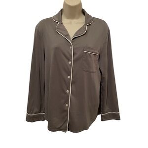 Dobreva Women’s Gray Pajama Top 100% Cotton So Soft Size Small